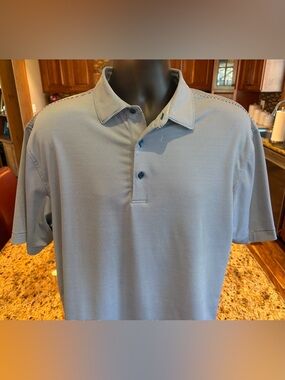 Peter Millar Men's Summer Comfort Blue Micro-Striped golf Polo